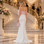 Romantic Strapless Satin Flower Detail Mermaid Long Evening Dress,PDS118720