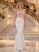 Romantic Strapless Satin Flower Detail Mermaid Long Evening Dress,PDS118720