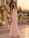 Glam Spaghetti Strap Lace V-Neck Mermaid Long Formal Prom Dress,PDS118721