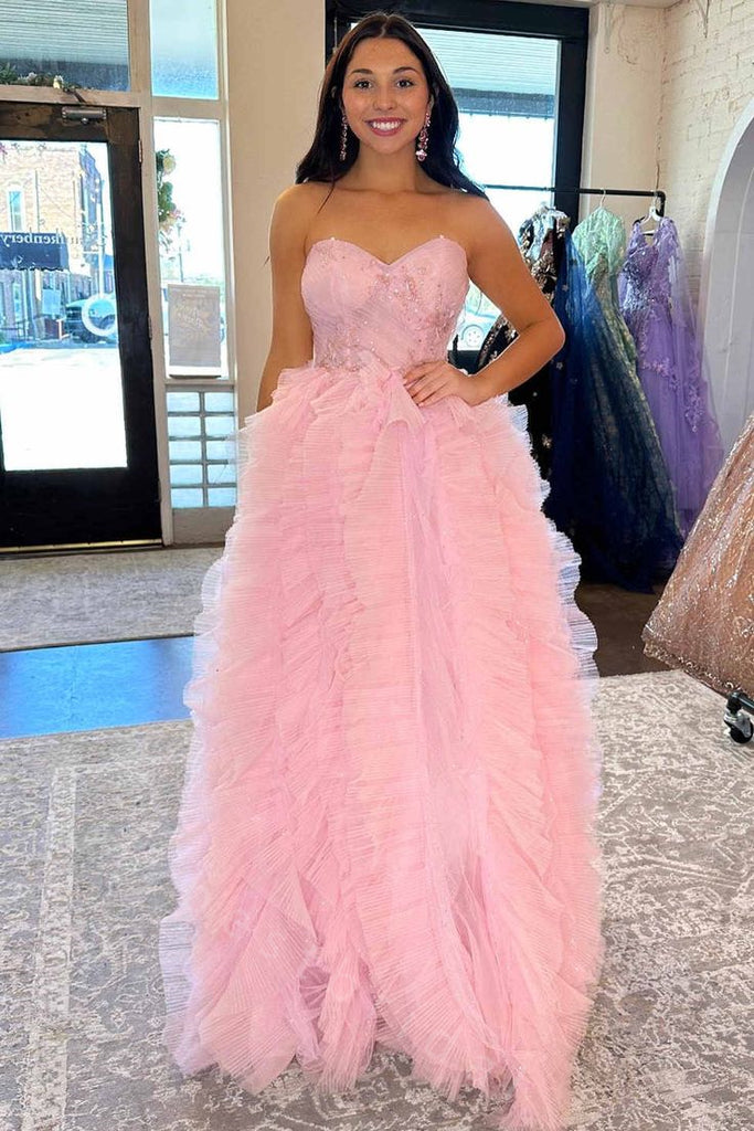 Elegant Sweetheart Sleeveless A-line Long Prom Dress,PDS11534