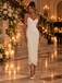 Chic Spaghetti Strap Chiffon Ruched Wrap Midi Evening Party Dress,PDS118722