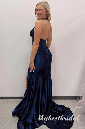 Sexy V-neck Sleeveless Side Slit Mermaid Long Prom Dress,PDS11740