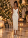 Chic Spaghetti Strap Chiffon Ruched Wrap Midi Evening Party Dress,PDS118722