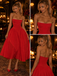 Bold Strapless Sleeveless Poplin Flared Midi Cocktail Party Dress,PDS118723