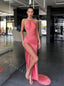 Sexy Halter Sleeveless Side slit Mermaid Long Floor Length Prom Dress,PDS11502