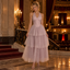 Vintage Halter Polka Dot Tulle Tiered A-Line Long Prom Dress,PDS118724