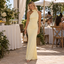 Sophisticated Halter Satin Ruched Mermaid Long Bridesmaid Dress,PDS118725