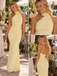 Sophisticated Halter Satin Ruched Mermaid Long Bridesmaid Dress,PDS118725