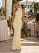 Sophisticated Halter Satin Ruched Mermaid Long Bridesmaid Dress,PDS118725
