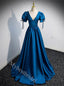Elegant V-neck Cap Sleeves A-line Floor Length Long Prom Dress,PDS11569