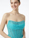 Cute Strapless Sleeveless Side Slit A-Line Ruffles Long Prom Party Dress,PDS11782