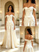 Luxury Off Shoulder Pleats Sleeveless Satin A-Line Floor Length Wedding Dresses, WD0386