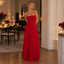 Stunning Strapless Chiffon Tiered Ruffle Long Evening Formal Dress,PDS118726