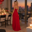 Stunning Strapless Chiffon Tiered Ruffle Long Evening Formal Dress,PDS118726