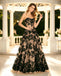 Black Lace Sweetheart Strapless Ballgown Tulle Formal Prom Dress,PDS118628