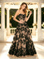 Black Lace Sweetheart Strapless Ballgown Tulle Formal Prom Dress,PDS118628