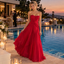 Elegant Strapless Twist Knot Flowy Chiffon A Line Formal Evening Dress,PDS118750
