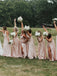 Mismatched Elegant Sleeveless Side slit A-line Bridesmaid  Dressess, BDS0363