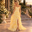Romantic Sweetheart Floral Print Tiered Chiffon Slit Prom Gown,PDS118752