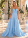 Stunning Strapless Deep V Twist Chiffon A Line Long Evening Dress,PDS118754