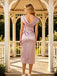 Lavender Satin Cowl Neck Floral Midi Formal Evening Dress,PDS118634