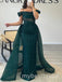 Emerald Off Shoulder Sleeveless Mermaid Long Prom Dress,PDS11686