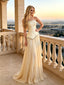 Cream Beaded Strapless Pleated Chiffon A-Line Long Evening Dresss,PDS118636