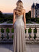 Elegant Ruched Strapless Sleeveless Side Slit Metallic Mermaid Long Prom Party Dress,PDS11833