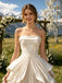 Sparkly Pleats Sleeveless Organza A-Line Floor Length Wedding Dresses, WD0387