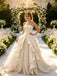 Sparkly Pleats Sleeveless Organza A-Line Floor Length Wedding Dresses, WD0387