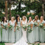 Elegant V-neck Ruffle A-line Bridesmaid Dressess, BDS0334
