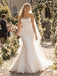 Luxury Strapless 3D Floral Lace Appliques Mermaid Bridal Wedding Gown, WD0405