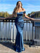 Elegant Off shoulder  Sleeveless Mermaid Long Prom Dress,PDS11508