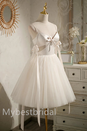 Sexy V-neck Bow knot Sleeveless A-line Short Mini Homecoming Dress,  HDS0100