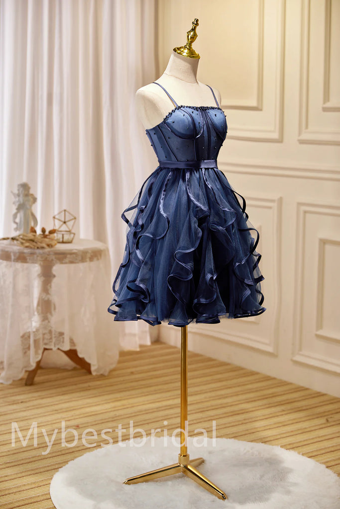 Cute Square Sleeveless A-line Short Mini Homecoming Dress,  HDS0116