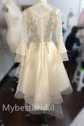 Elegant Long sleeves A-line Short Mini Homecoming Dress,  HDS0122