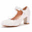 Women's Wedding Shoes Decorative Heel Wedding Heels Bridal Shoes With Beading WS0005