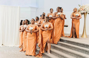 Mismatched Sexy Sweetheart Side slit Mermaid Bridesmaid Dressess, BDS0339