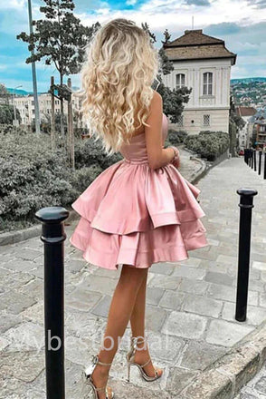 Elegant One shoulder Sleeveless A-line Short Mini Homecoming Dress,  HDS0129