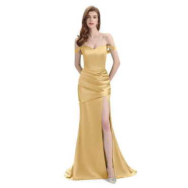Daffodil Mismatch Sleeveless Side Slit Mermaid Bridesmaid Dressess, BDS0392