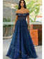 Elegant Sweetheart Off Shoulder A-line Long Prom Dress,PDS11535