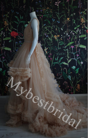 Elegant V-neck Sleeveless Mermaid Long Prom Dress,PDS1029