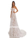 Lvory Lace Chiffon Sweetheart A-line Applique Floor-length Wedding Dresses, WDY0180
