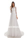 Lvory A-Line Floor-length applique Long Sleeves Handmade Lace Wedding Dressess, WDY0183