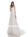 Lvory A-Line Floor-length applique Long Sleeves Handmade Lace Wedding Dressess, WDY0183