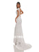 Ivory Mermaid V-Neck Backless Handmade Lace Wedding Dresses, WDY0184