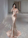 Elegant Off shoulder V-neck Long sleeves Mermaid Long Prom Dress,PDS1028