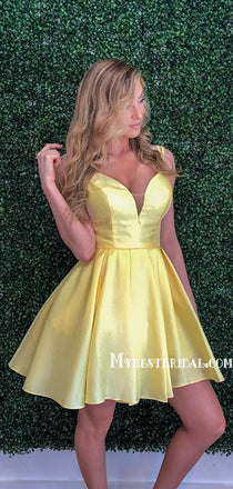 Spaghetti Strap A-line Short Homecoming Dresses, HDS0041