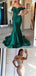 Off Shoulder Emerald Green Mermaid Prom Dresses,Cheap Prom Dresses,PDY0549