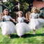 A-Line Short Sleeves Silver Sequined Flower Girl Dresses,Cheap Flower Girl Dresses ,FGY0240